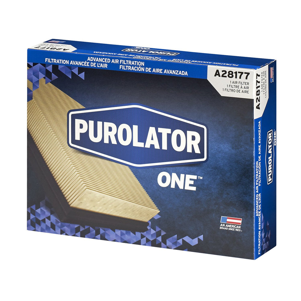 Purolator filter on workbench in garage highlighting maintenance benefit