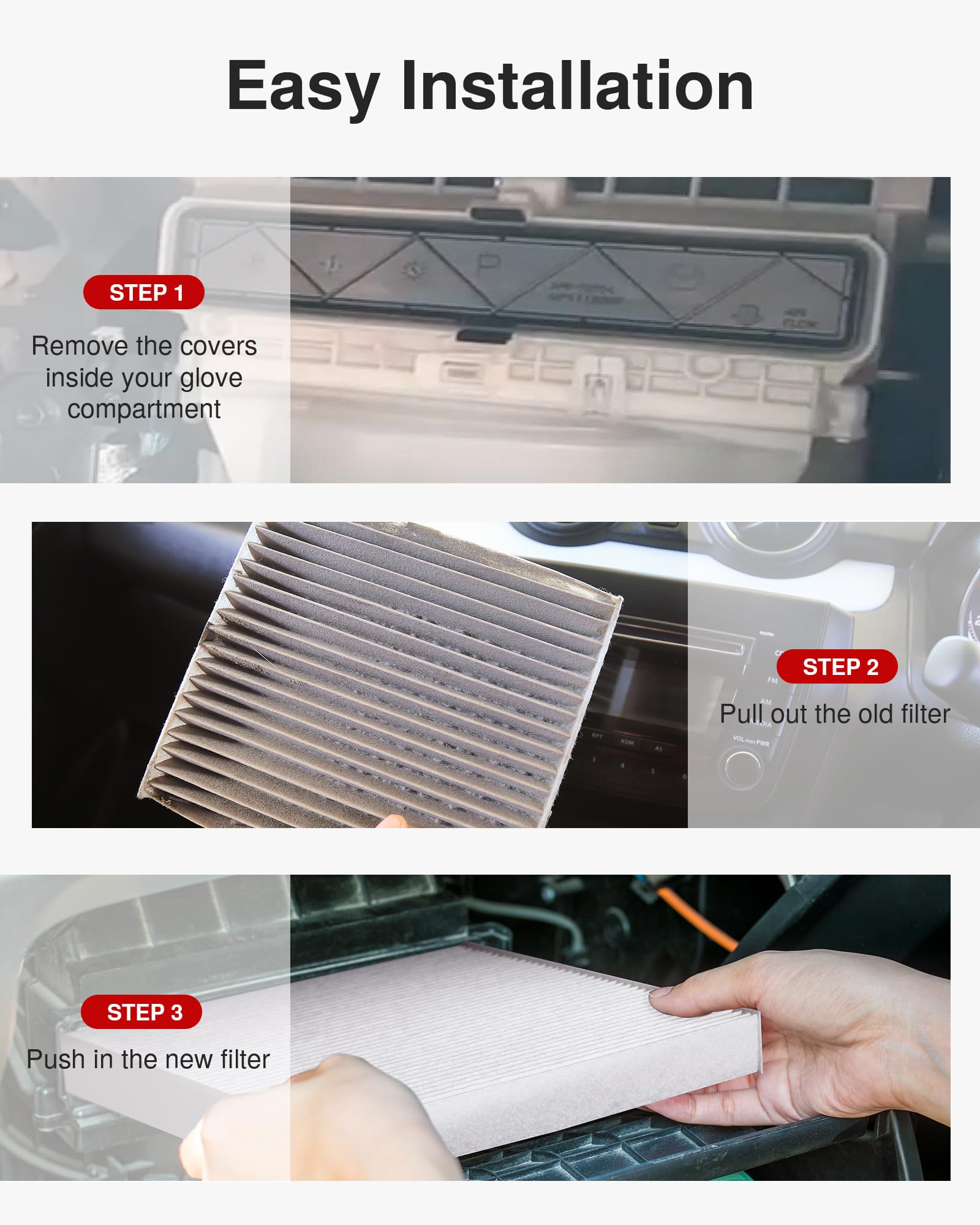 Puroma label with vehicle compatibility list aiding correct selection