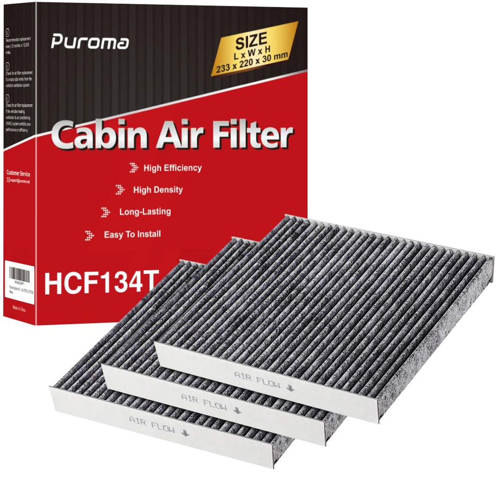 Puroma front packaging CP134 showing part and benefit of fresh cabin air