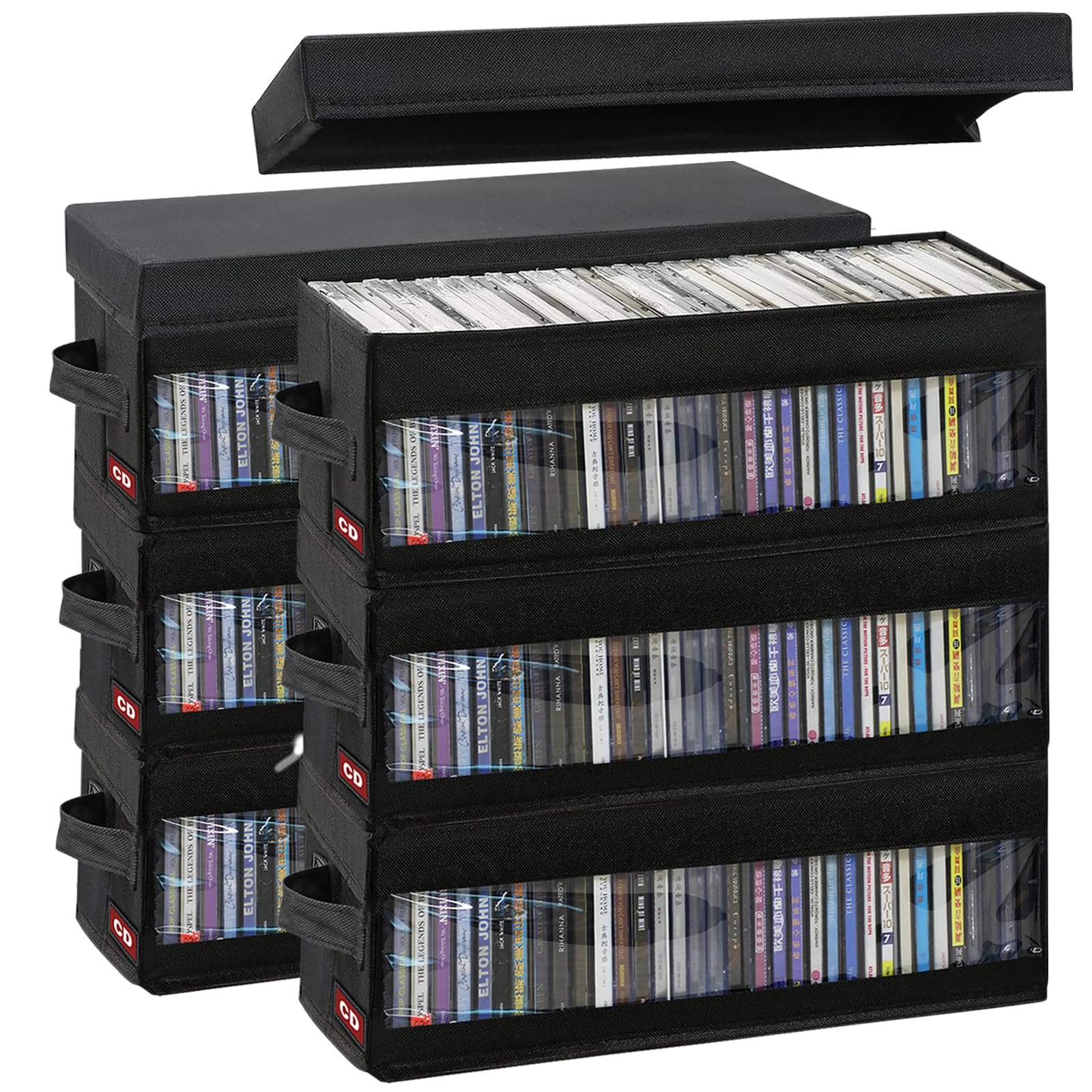 PUTNATRUE front view showing six closed boxes and lids, easy identification benefit