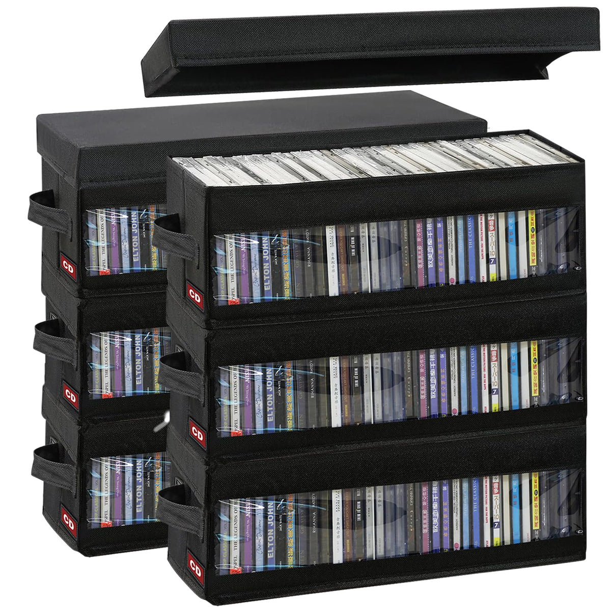 PUTNATRUE front view showing six closed boxes and lids, easy identification benefit