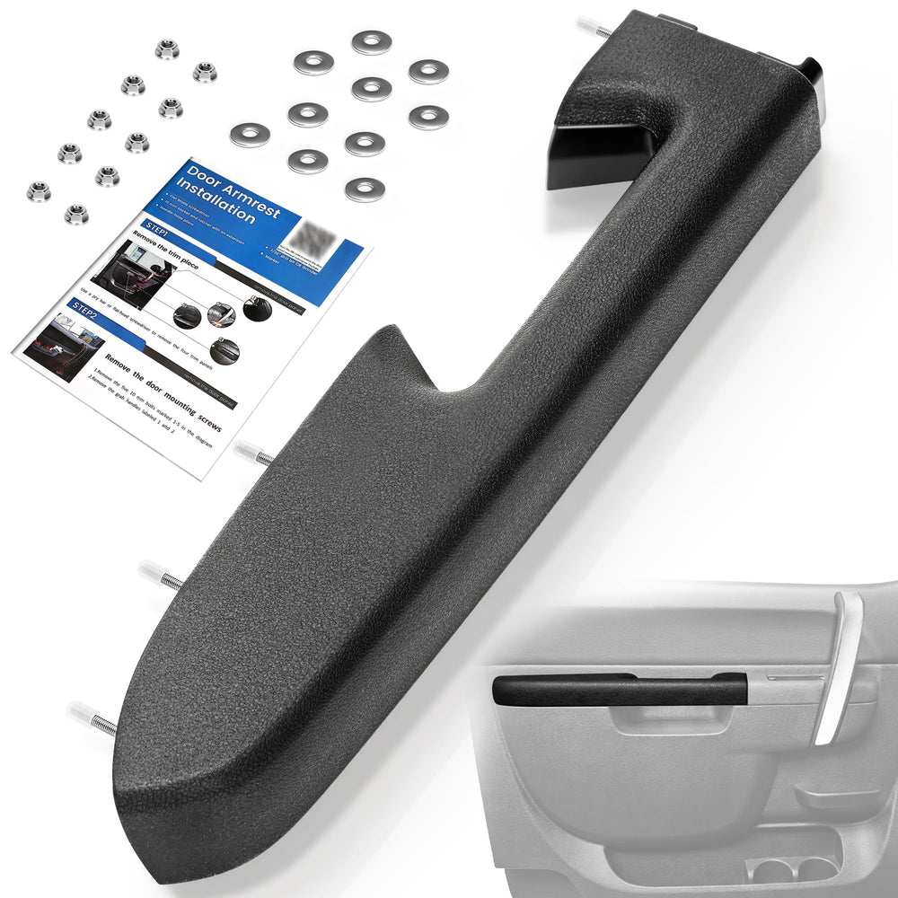 Puzau front-left armrest full assembly showing OEM-style fit and restored ergonomics