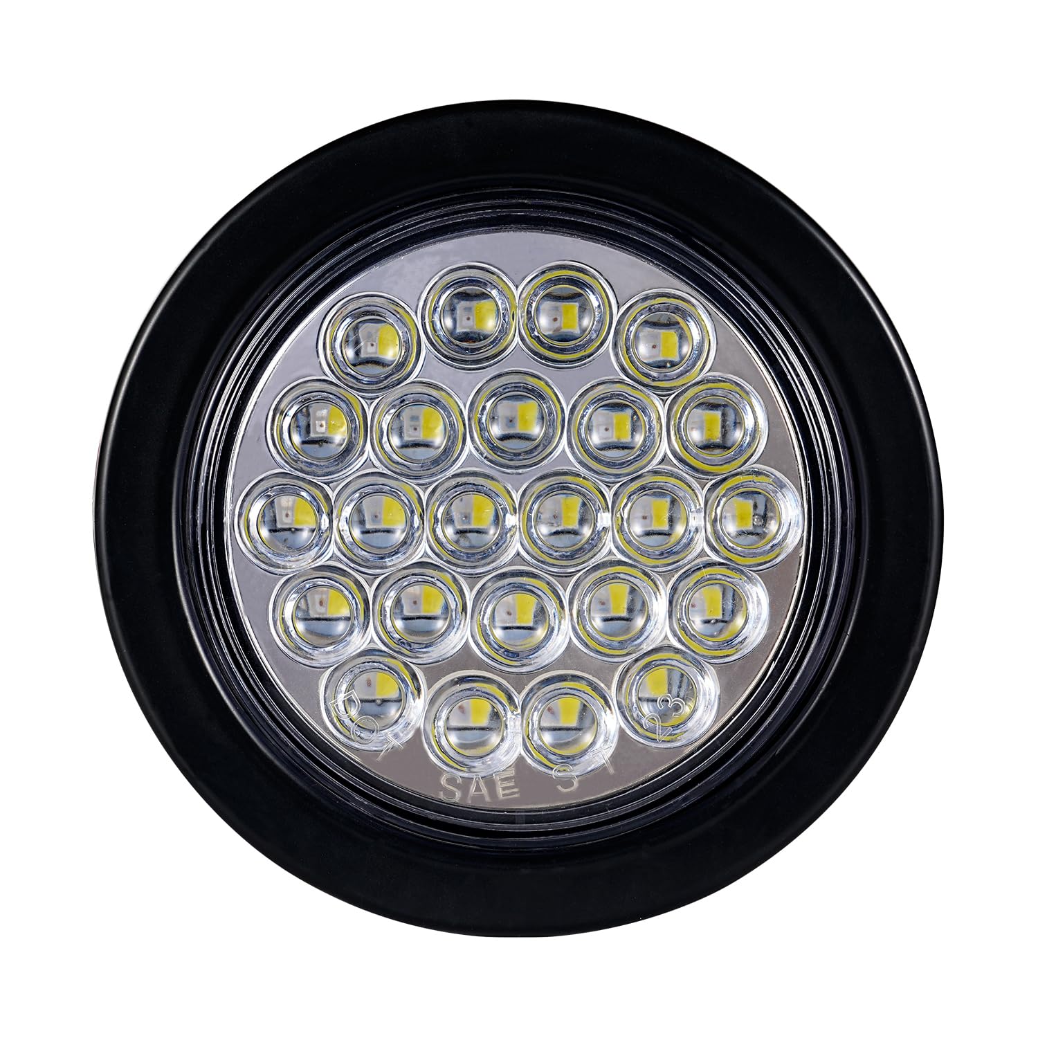 PVerandio close-up LED array revealing 24 dual-color diodes for bright stop and reverse lighting