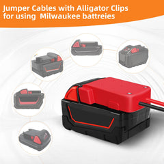 Pxm&MM adapter installed on Milwaukee M18 battery demonstrating compatibility benefit