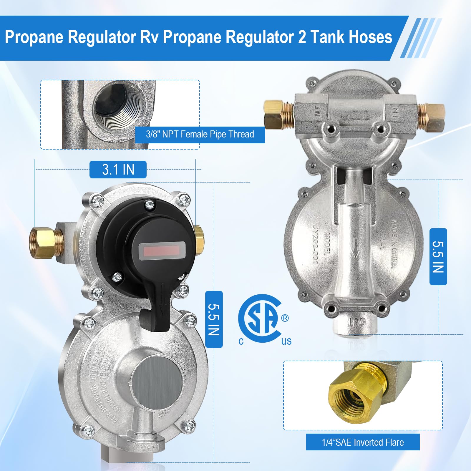 PYXGLAQ brass connection detail highlighting corrosion resistance and tight seal benefit