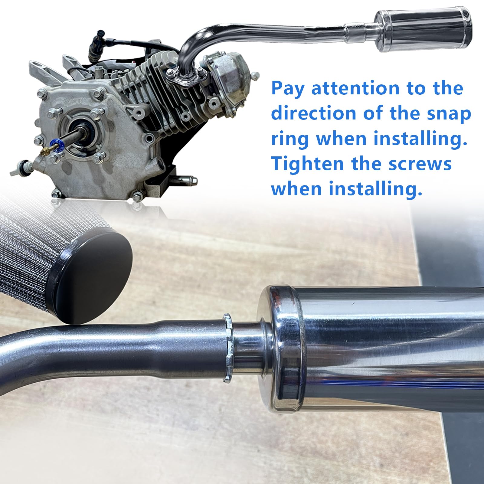 QASKEHKT muffler detail with gasket and hardware for straightforward install benefit