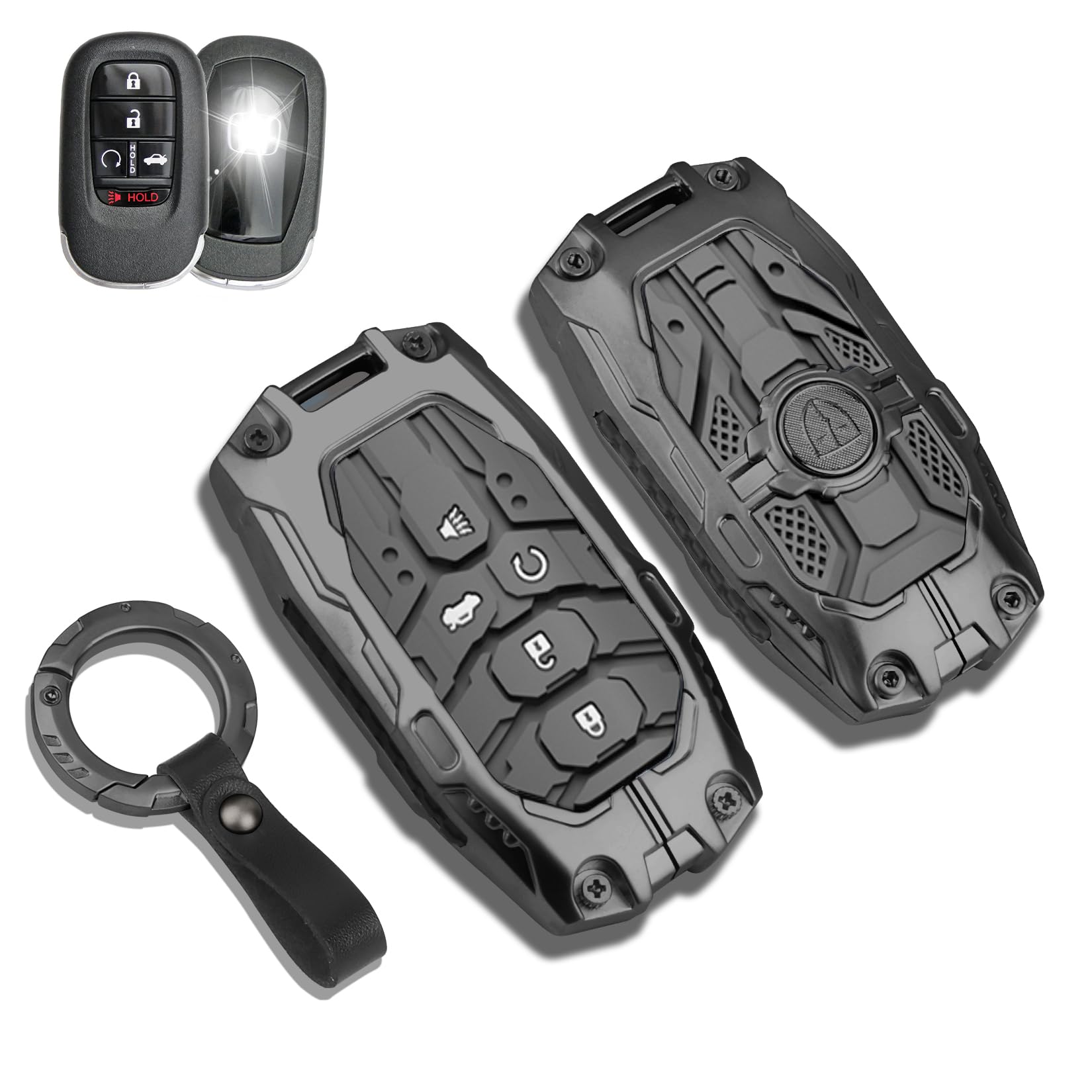 QBUC front view of key fob cover showing snug fit and polished finish
