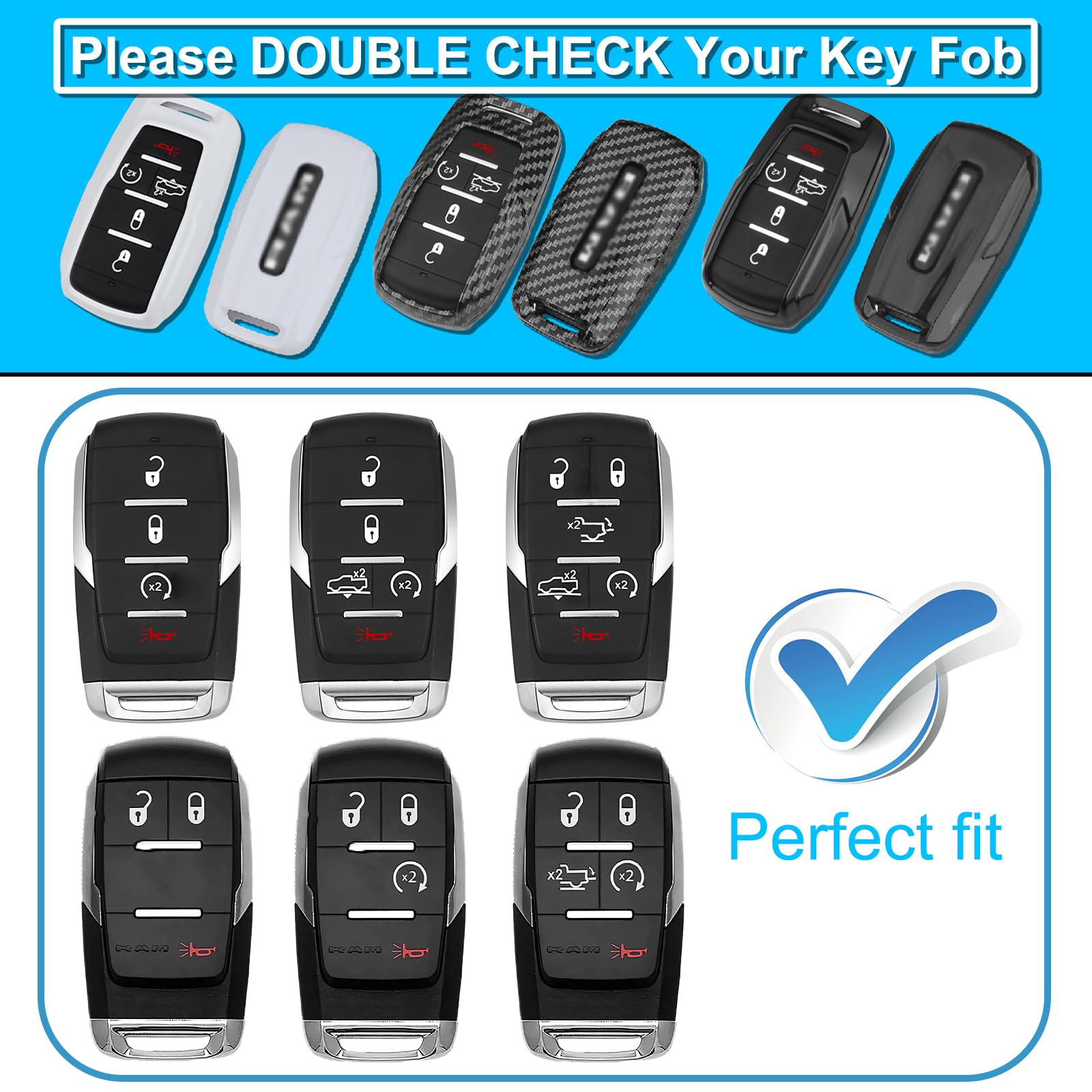 QBUC red key fob back panel detail with full-frame protection benefit
