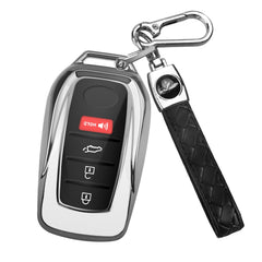 QBUC silver key cover front view showing clean glossy protection and easy identification
