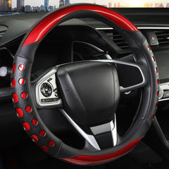 QCYP front view red steering cover showing sporty style and protection