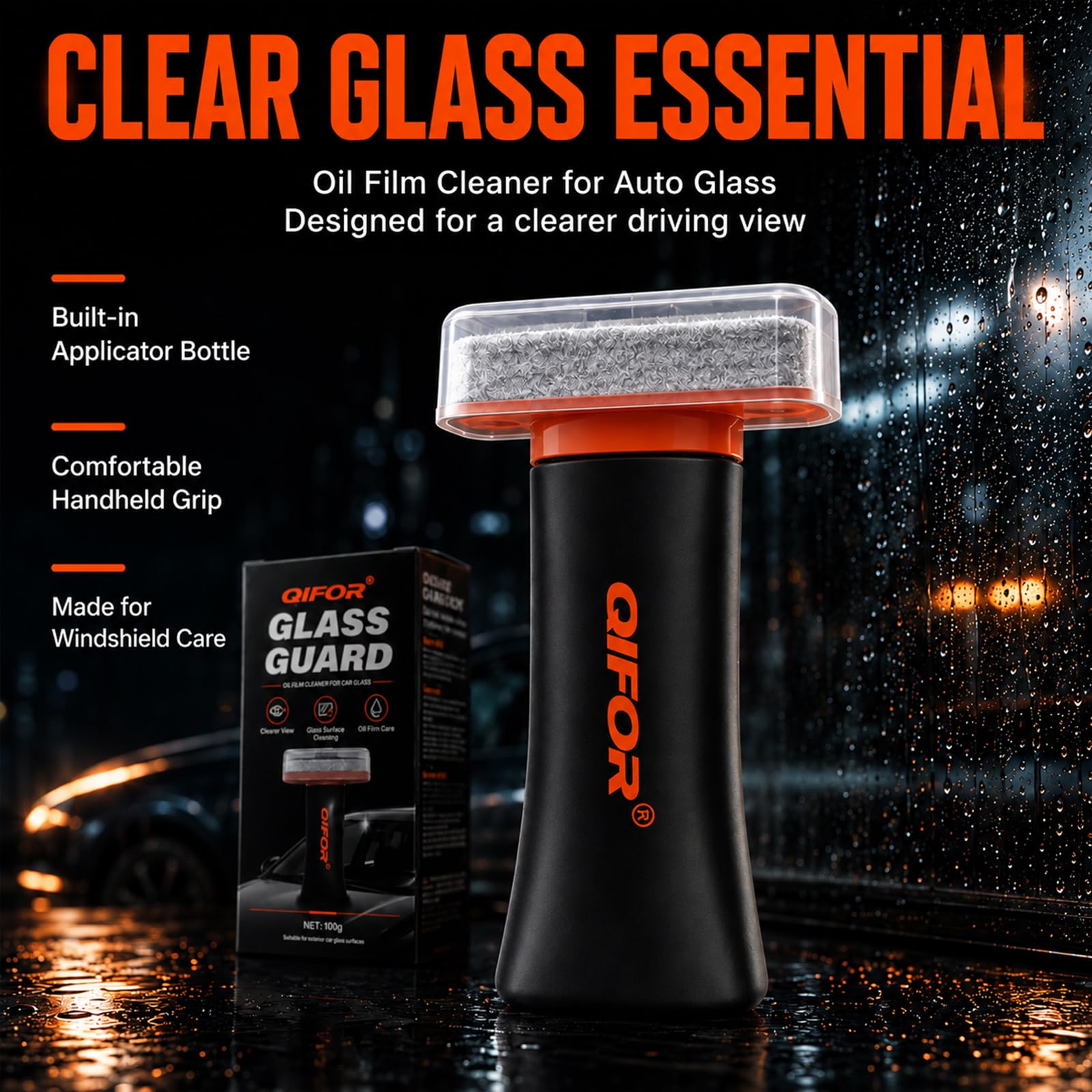 QIFOR label closeup highlighting usage guidance and glass-safe instructions