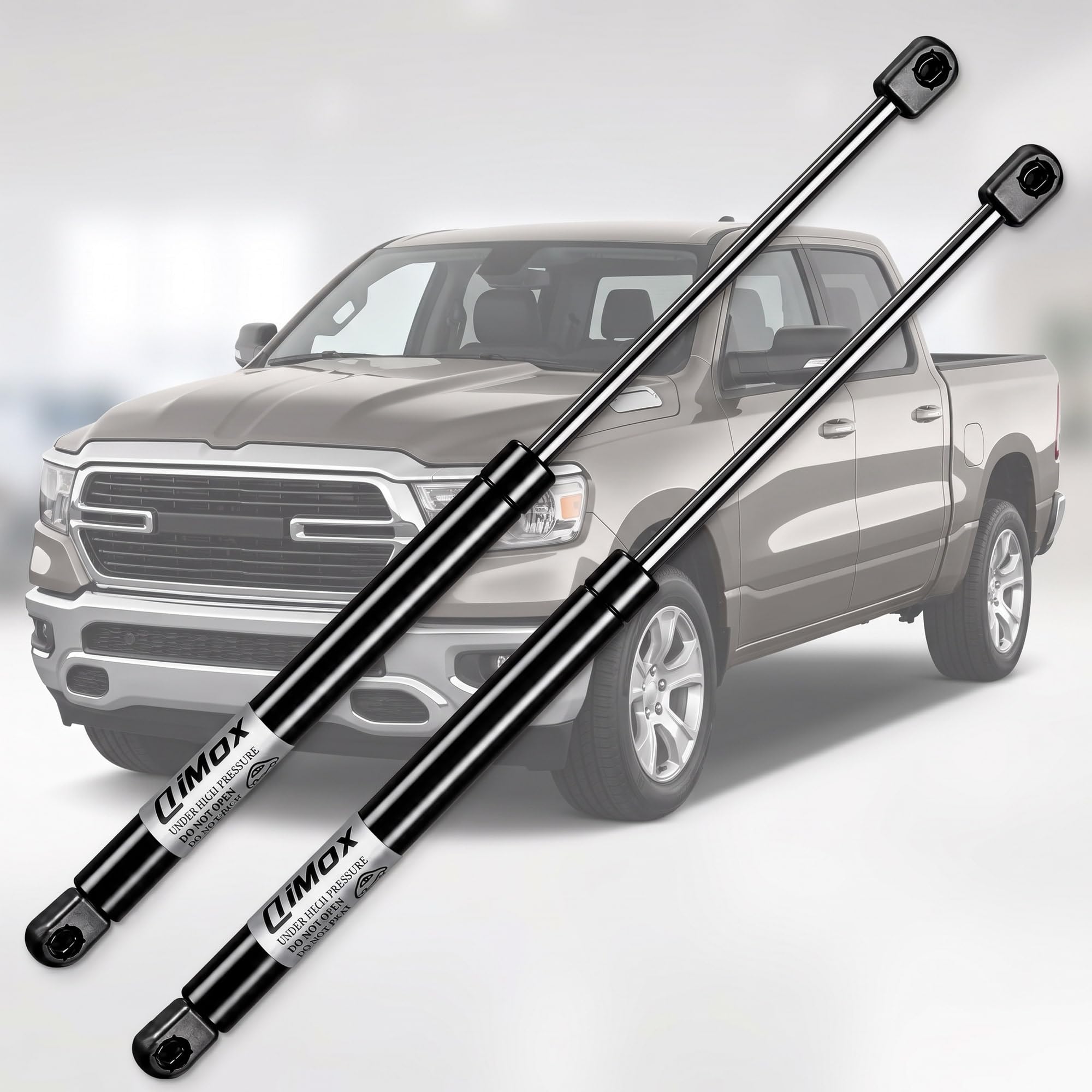 QiMox hood struts in a garage lifestyle setting showing DIY-friendly benefit