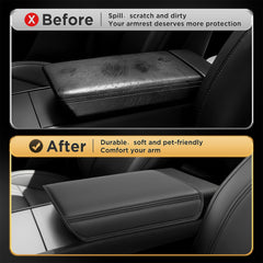 QINQINTU installed in Tesla cabin with driver resting arm showing added support