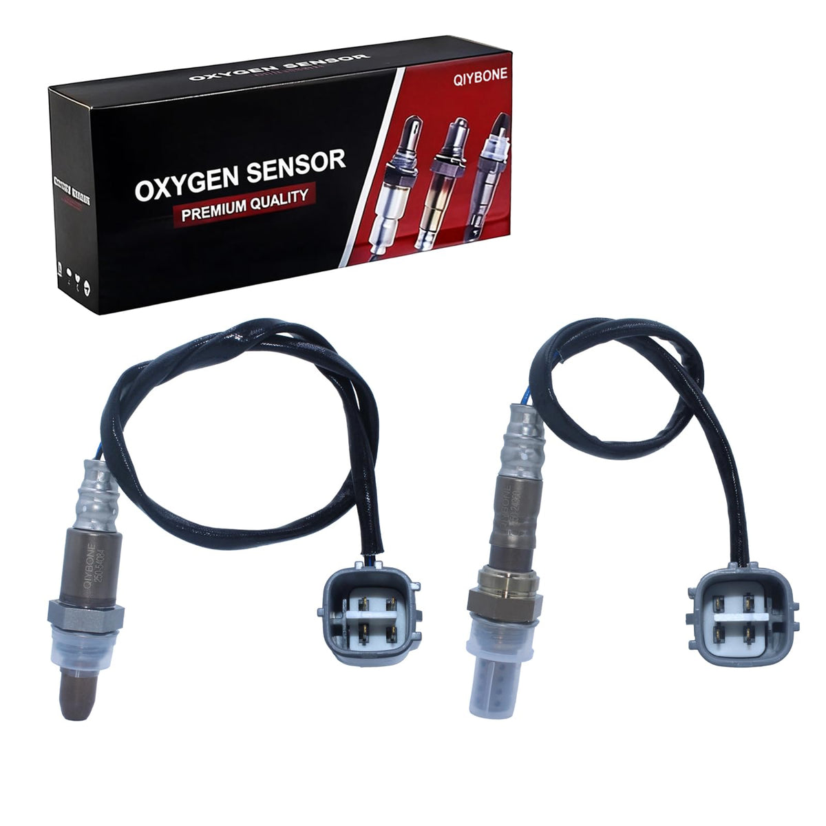 QIYBONE front packaging showing both oxygen sensors and labels improving replacement confidence