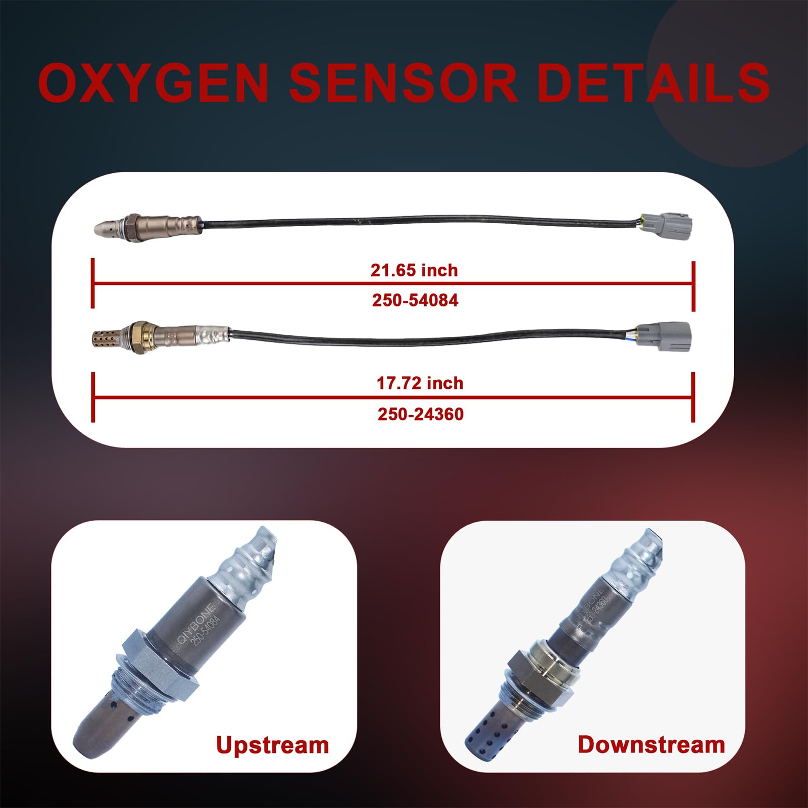 QIYBONE oxygen sensor plug connector closeup showing OEM-style fit for quick install