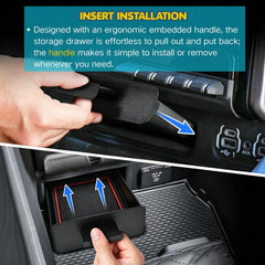 Qlhshop upper tray detail showing compartments that prevent item roll and clutter