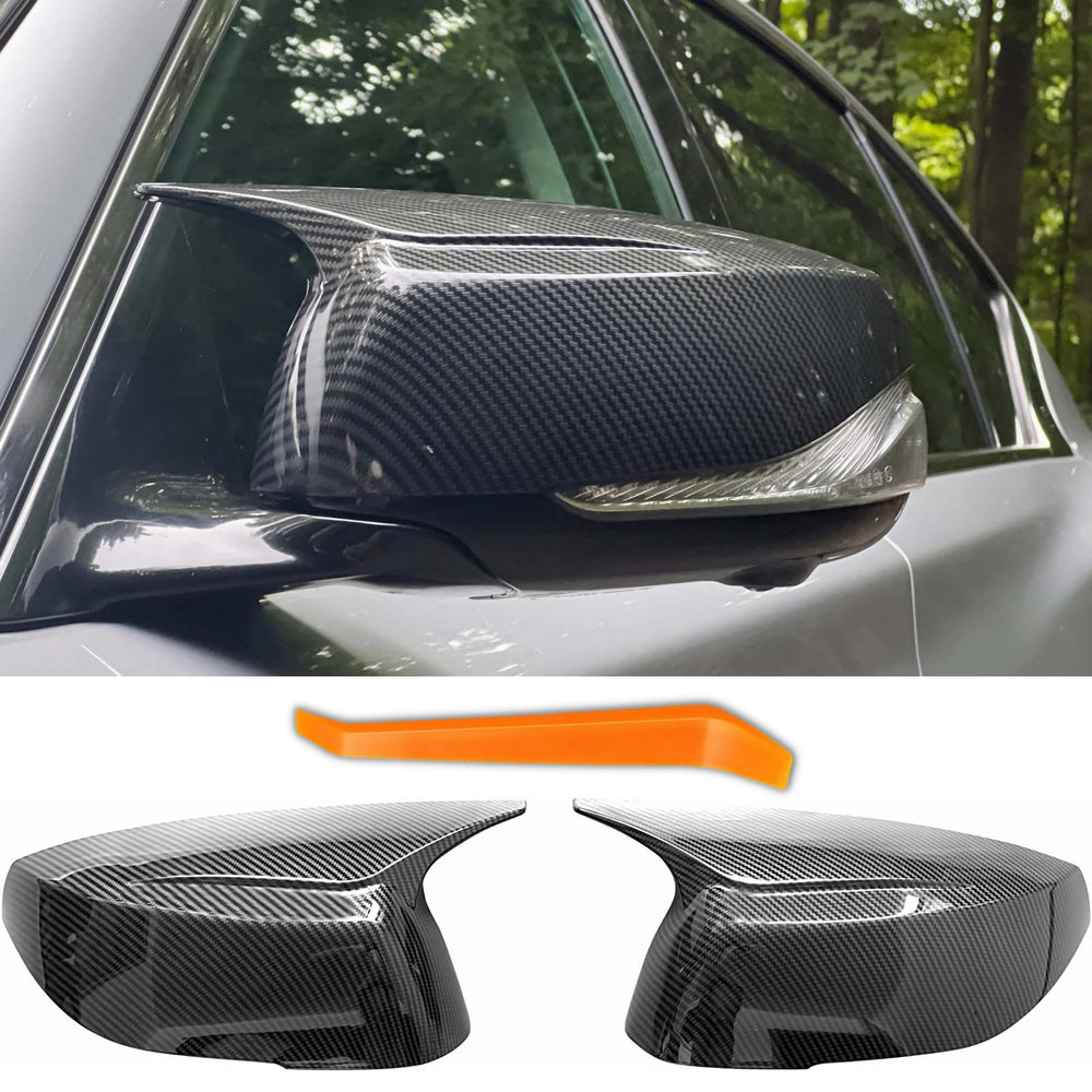 Qlhshop front view mirror caps showing sporty upgrade benefit