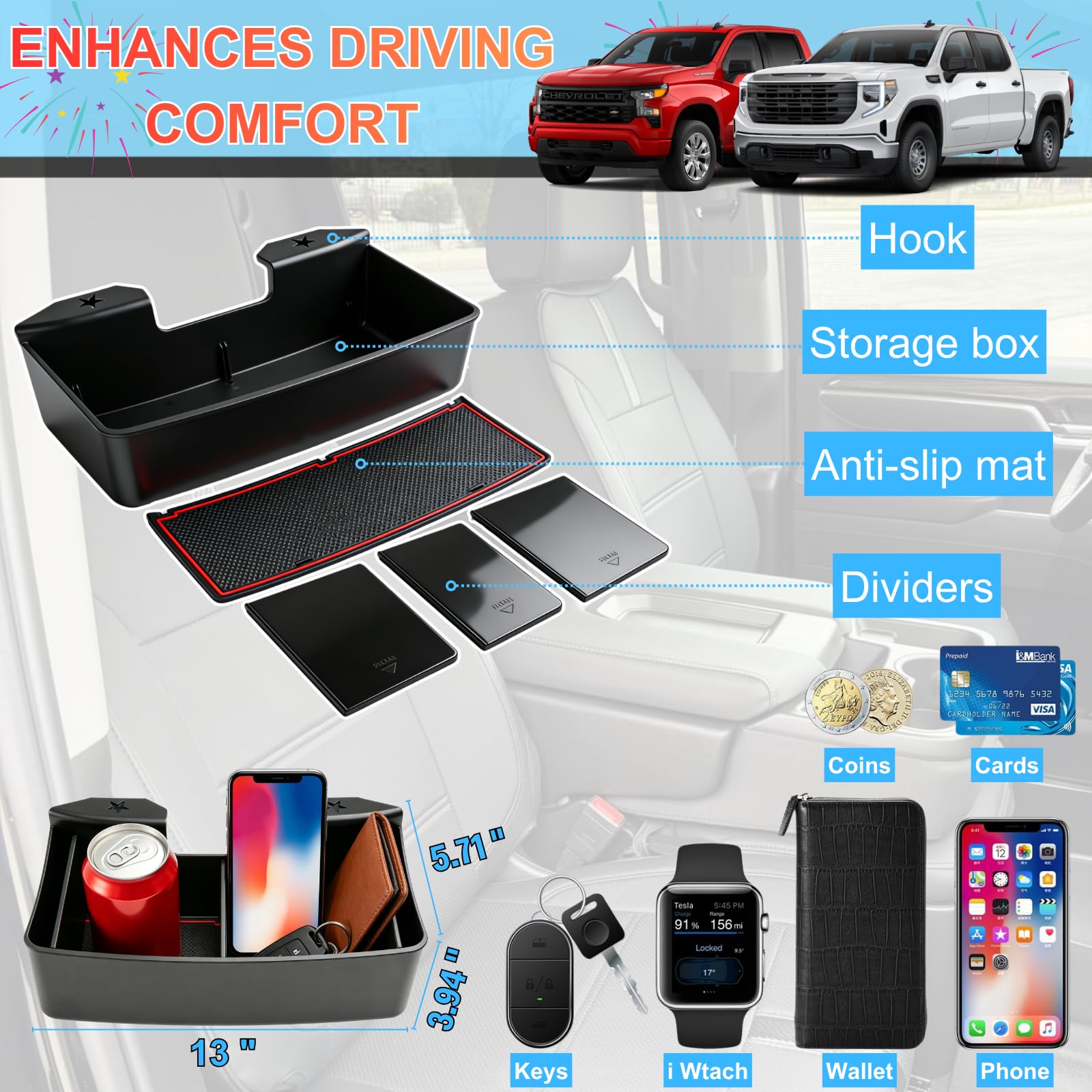 Qlhshop packaging with included dividers and rubber pad for easy setup