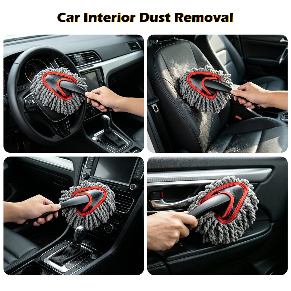 QLTUDN being used to sweep dust off a car roof demonstrating reach advantage