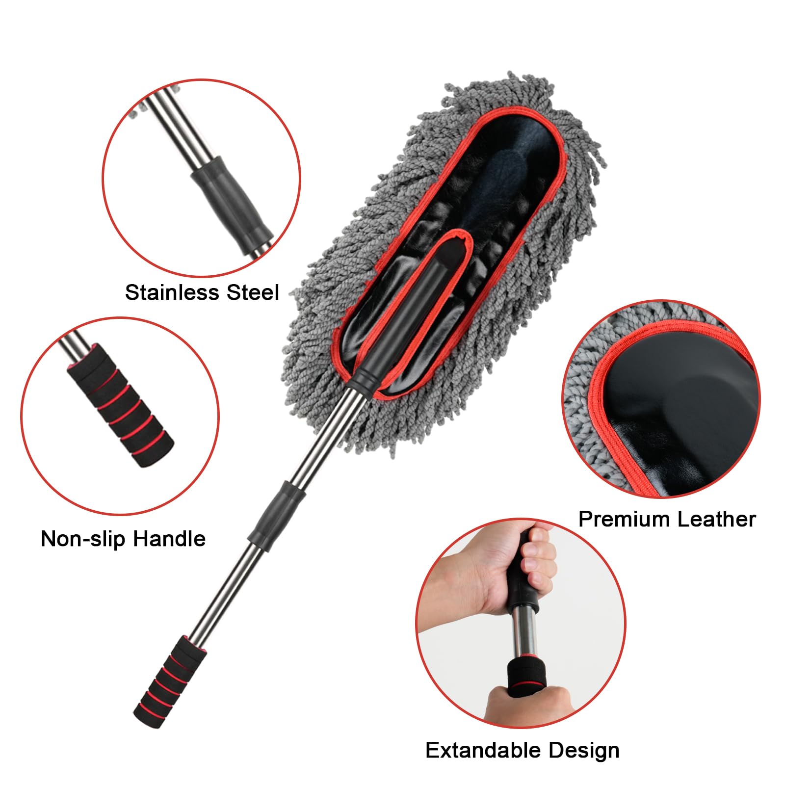 QLTUDN small handheld duster used on dashboard for fast interior tidy-up
