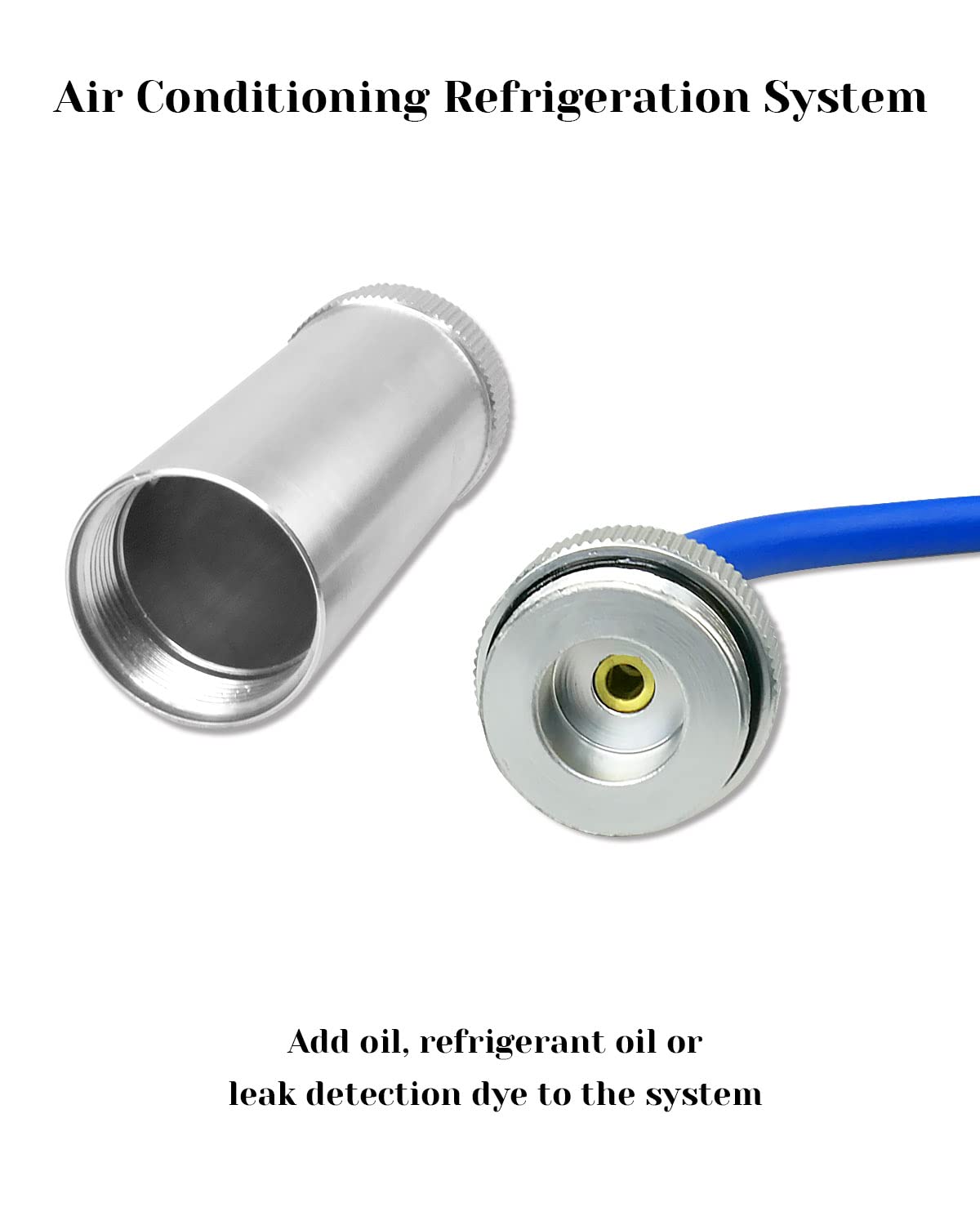 Qnbes injector next to coin showing 2oz capacity for fewer refills benefit