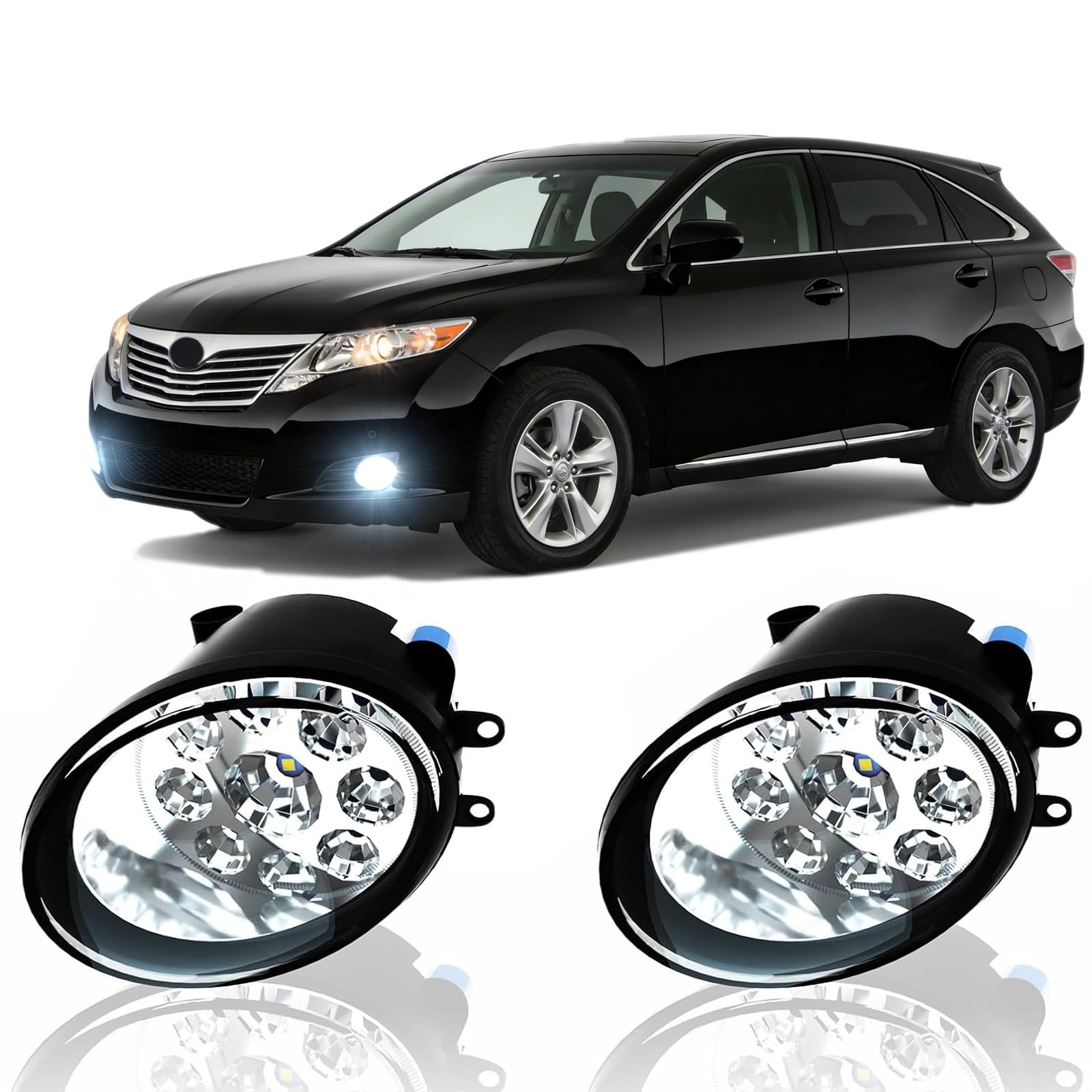 qobsos front view of replacement fog lights showing updated appearance and improved visibility