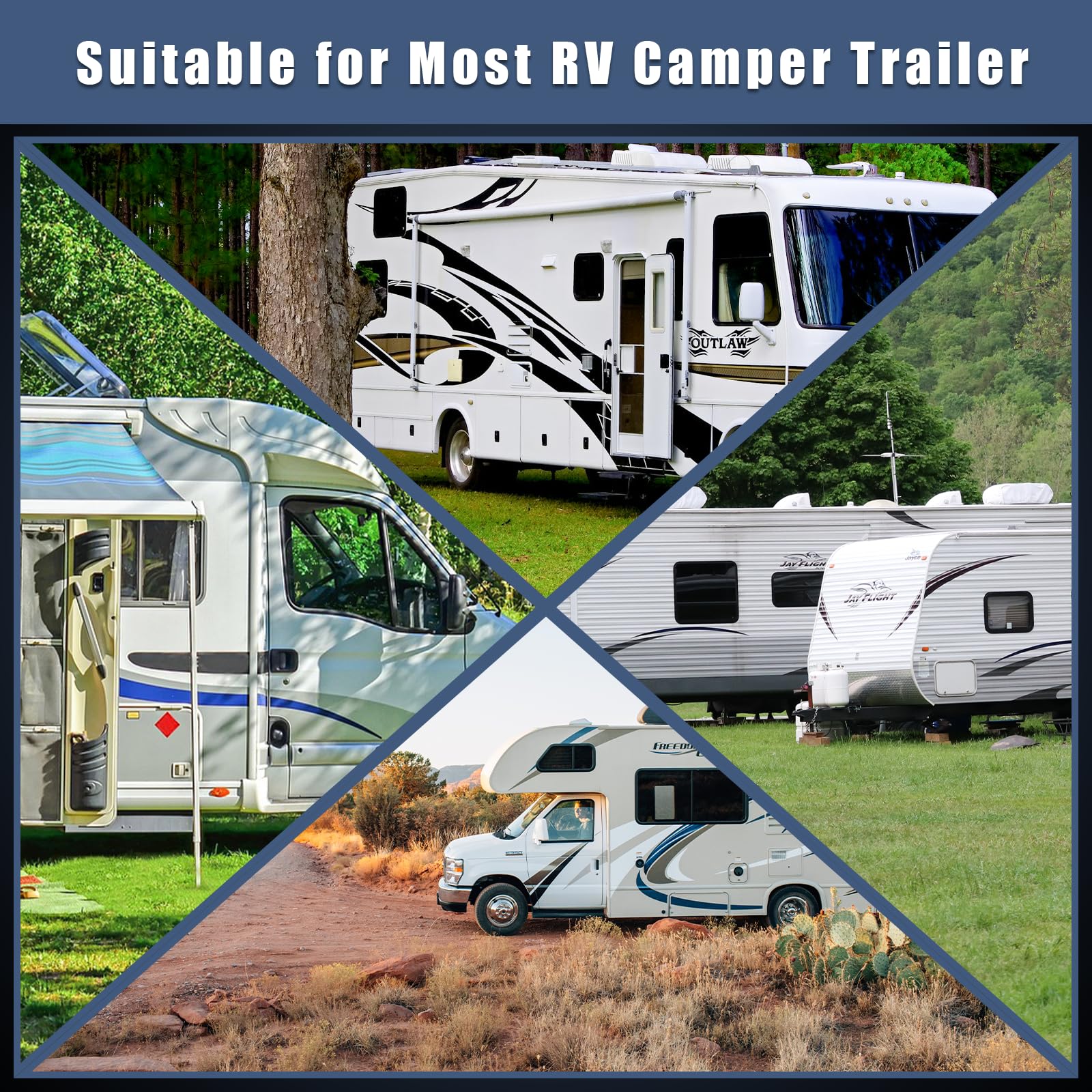 Qopaw installed on camper slide-out in campsite scene protecting flooring