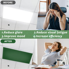 QOUBAI installed panel in office drop ceiling reducing glare and evening light quality