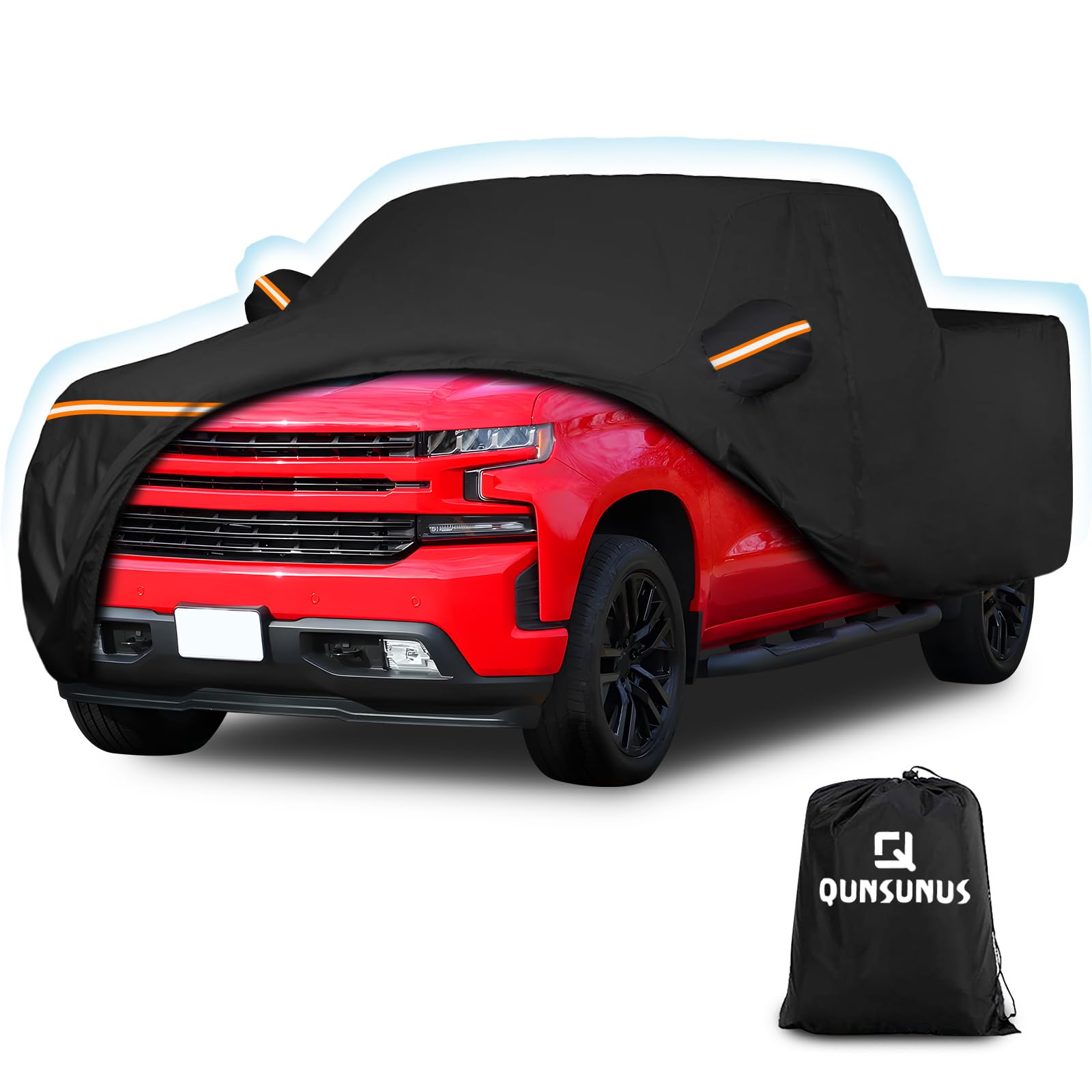 Q QUNSUNUS front overview showing full cover fit and all-weather benefit