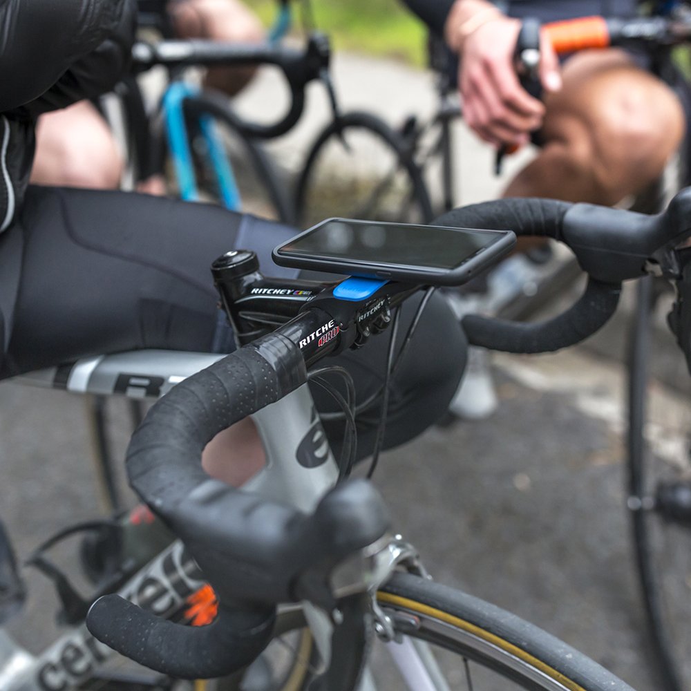 Quad Lock handlebar spacers and hardware showing compatibility across bar sizes