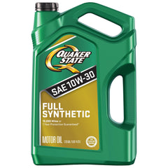 Quaker State front jug view showing product and easy-pour handle benefit