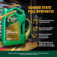 Quaker State oil pouring into engine bay to demonstrate proper use