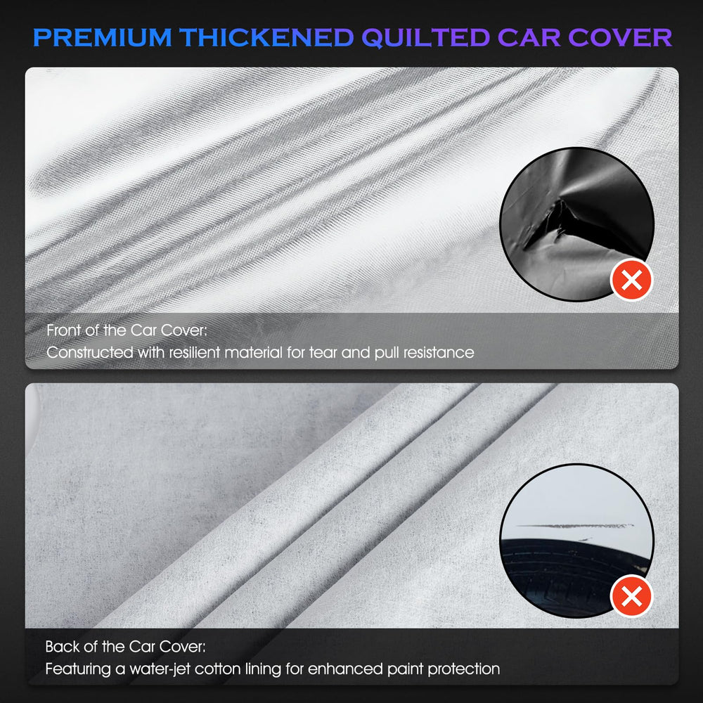 Qualencey close-up of six-layer material demonstrating insulation and paint-safe inner layer