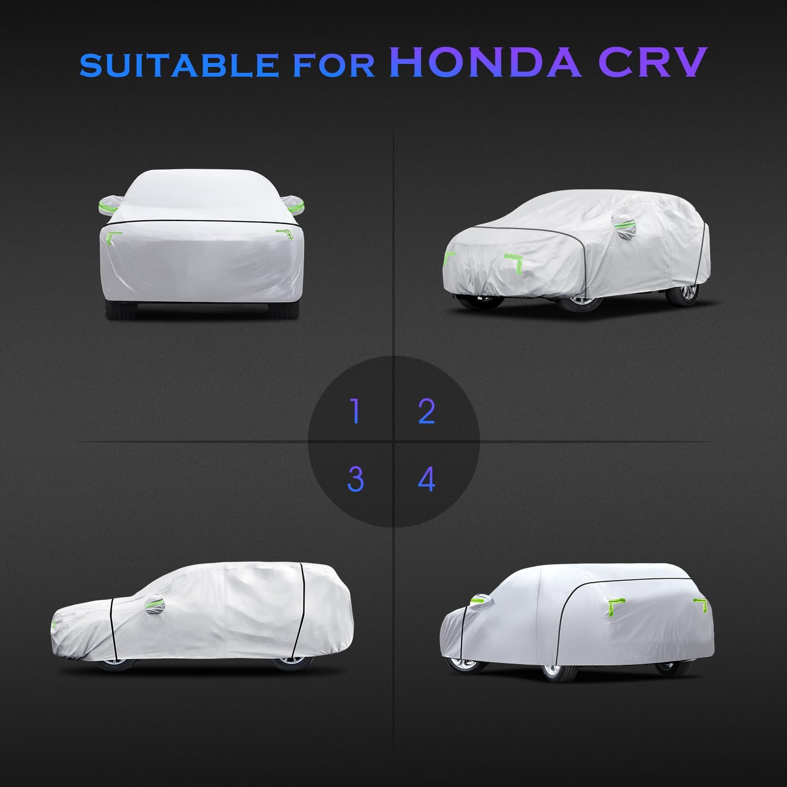 Qualencey folded cover inside storage bag for compact trunk convenience