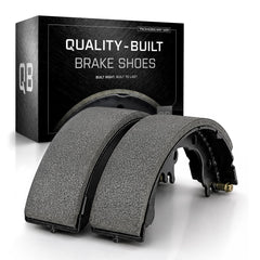 Quality-Built front view of rear brake shoes showing ready-to-install fit