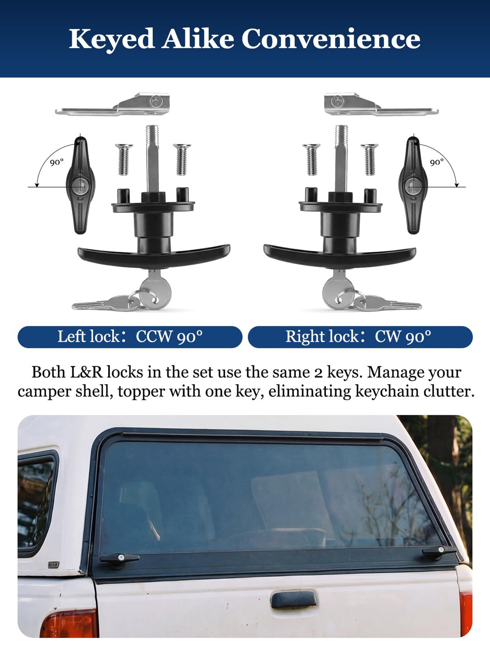 Quality Life four keys and mounting hardware laid out for spare-key convenience