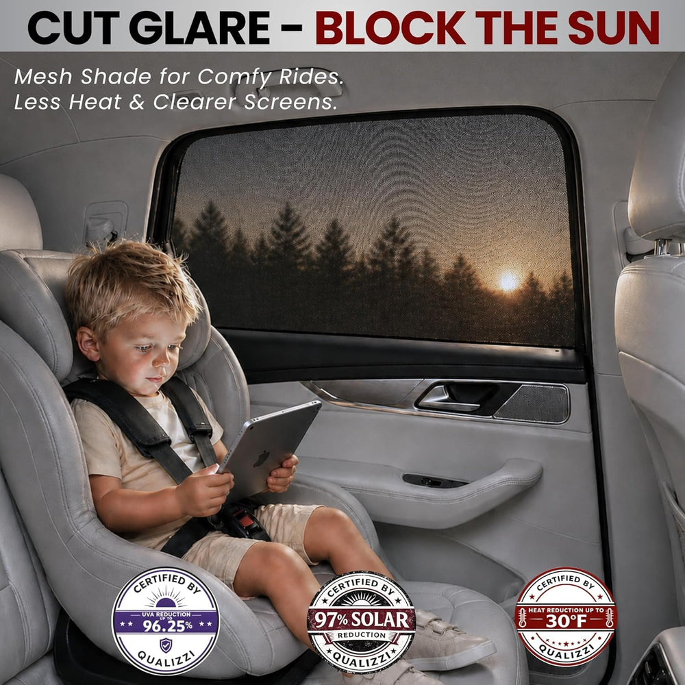 Qualizzi installed on SUV side window reducing glare and heat