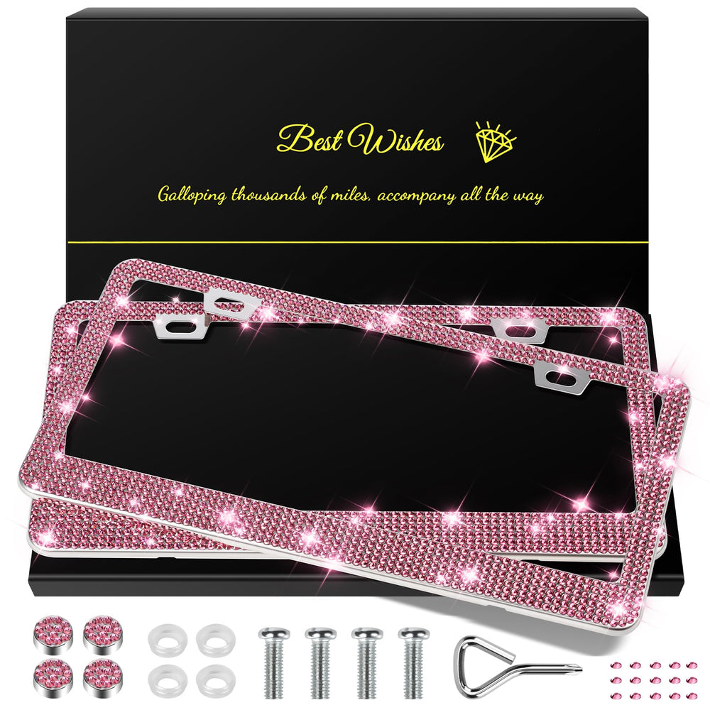 QUANQIUFEI front packaging showing dark pink bling frame and gift box for easy gifting