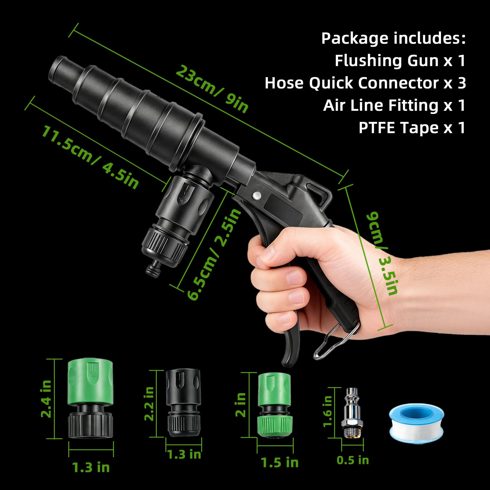 QUFYSK connected to garden hose and fittings for fast hook-up