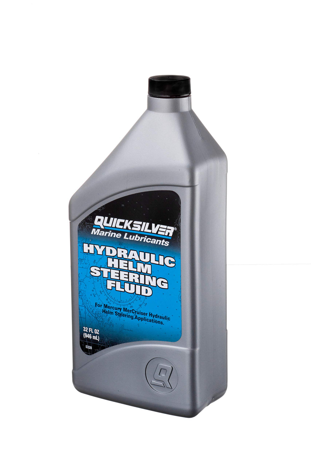 Quicksilver bottle front view showing 32 oz size and clear identification for correct fluid