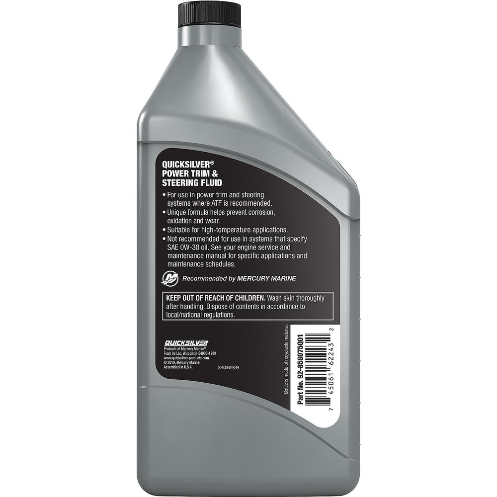 Quicksilver label close-up highlighting part number and compatibility details for confidence