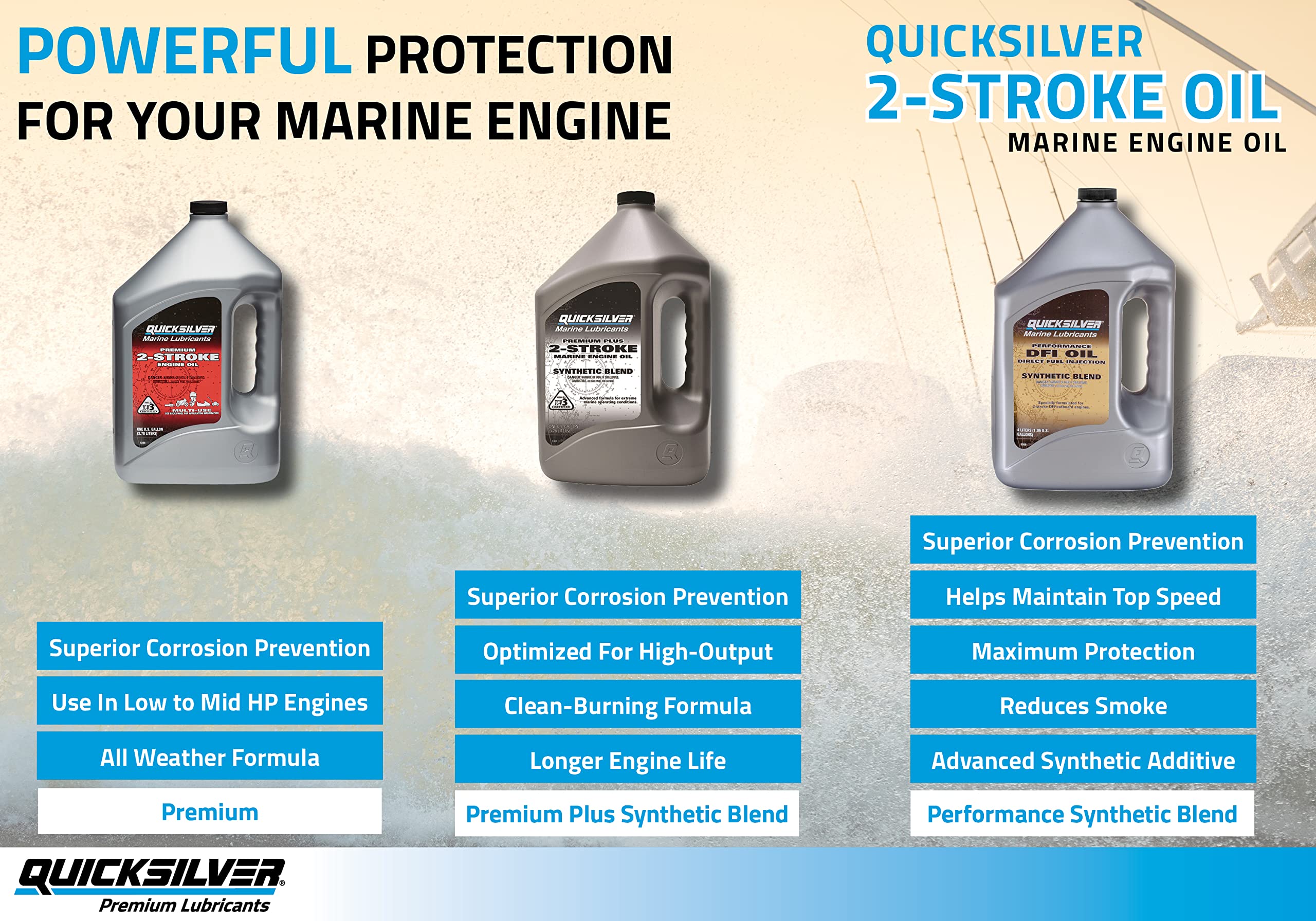 Quicksilver oil texture close-up illustrating clean burn and stable lubrication
