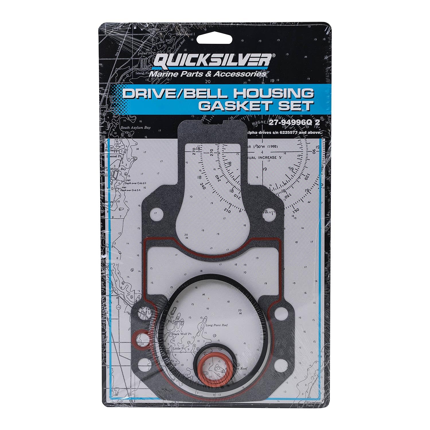 Quicksilver close-up of gasket material texture and edges highlighting durable seals for leak protection