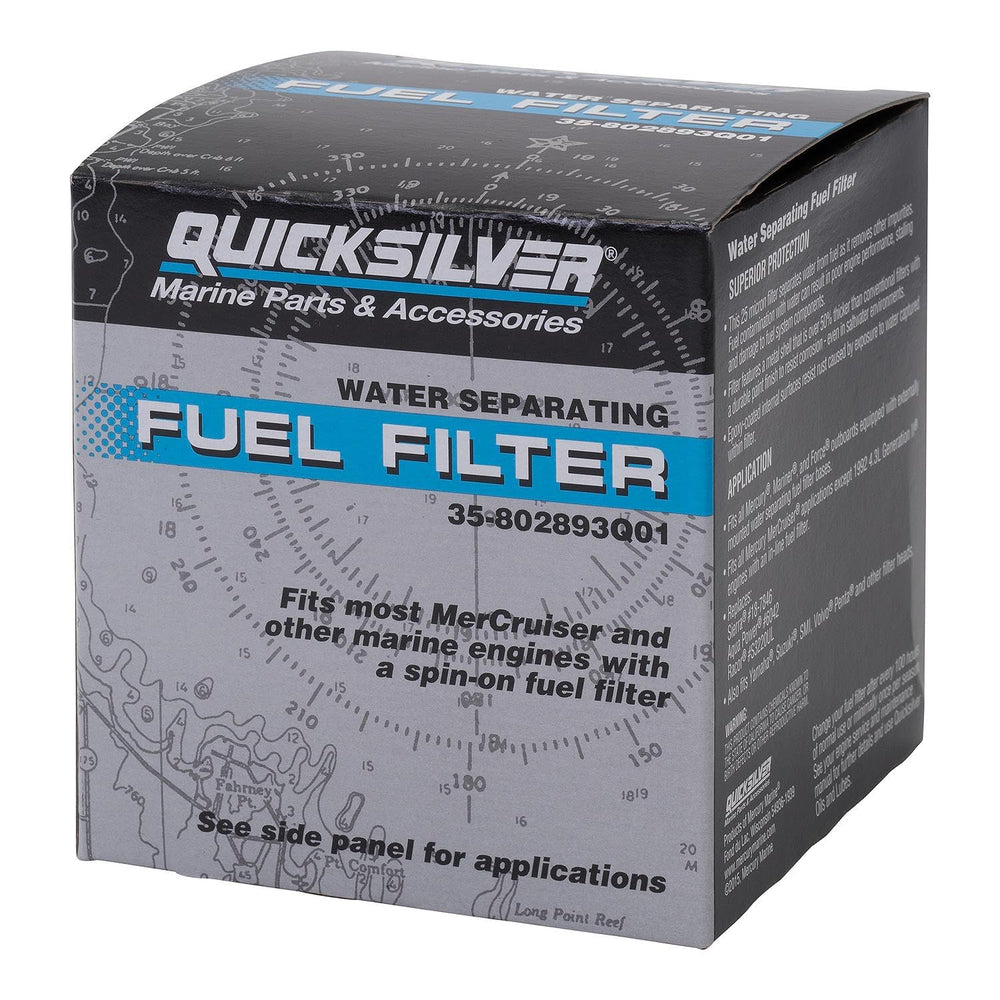 Quicksilver filter installed in engine bay demonstrating protection benefits