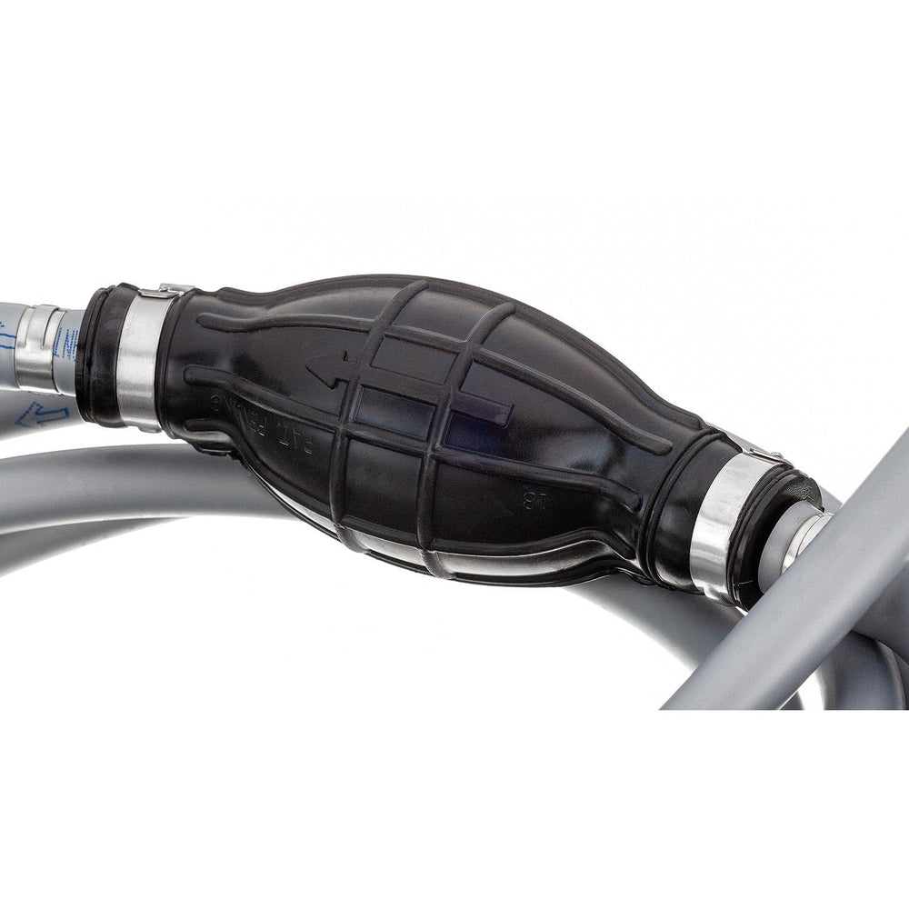 Quicksilver hose with tape measure showing nine-foot length for reach