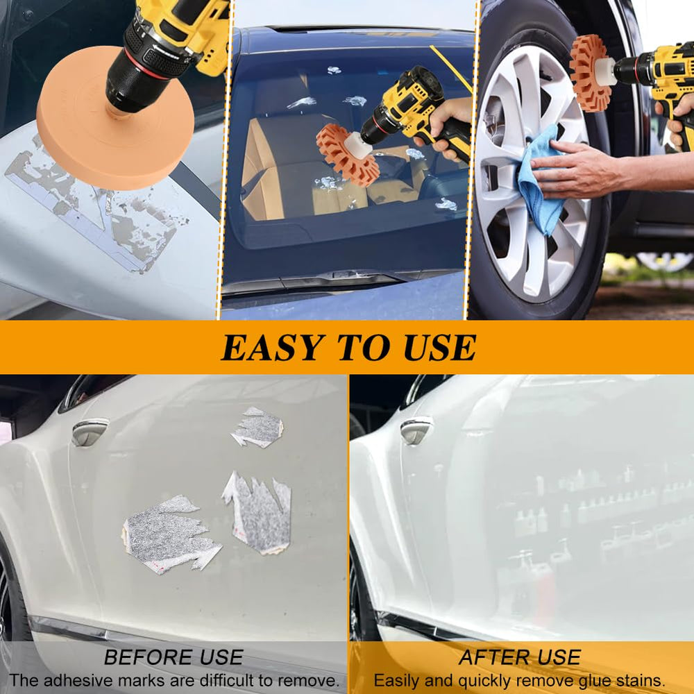 Quivorant before and after sticker removal on panel displaying clean finish