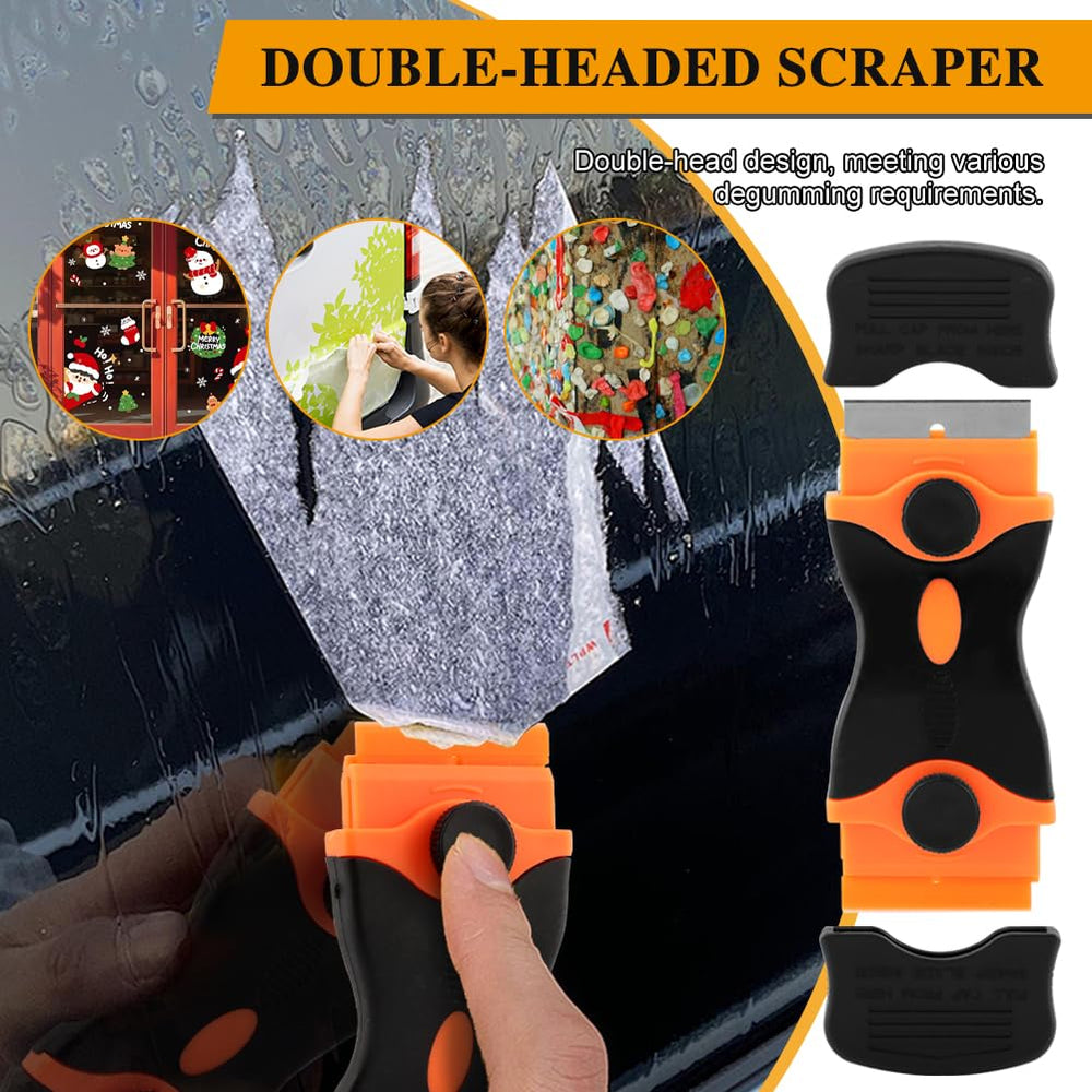 Quivorant wheel in use on car door removing sticker safely