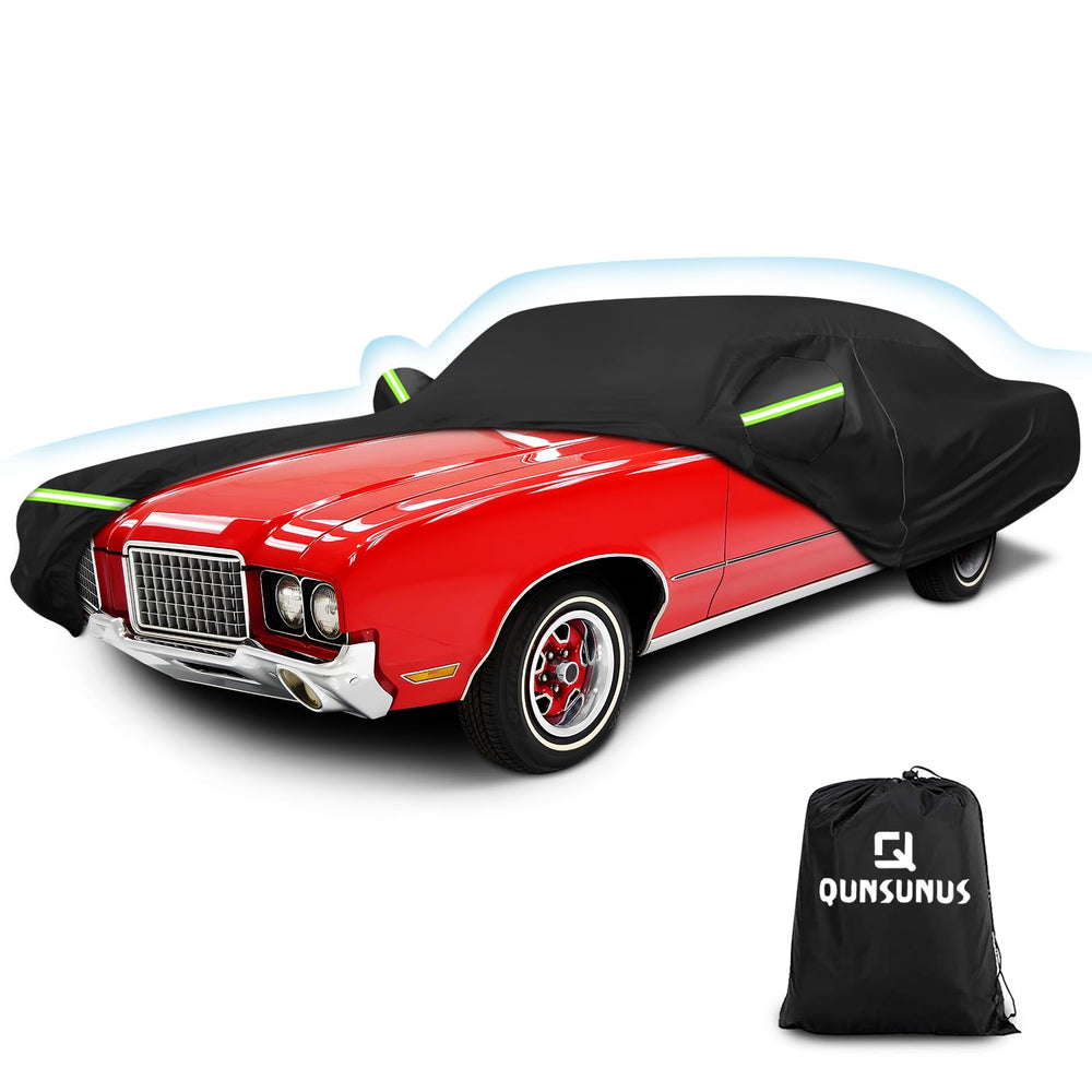 QUNSUNUS front view on Oldsmobile Cutlass showing full-body protection and clean fit