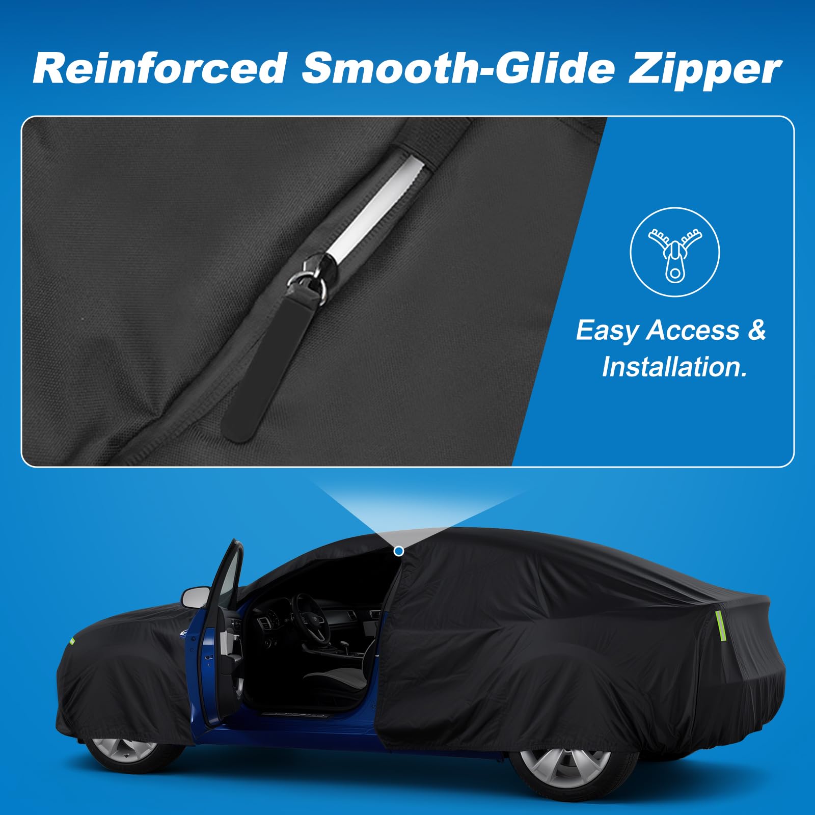 QUNSUNUS reflective strips on cover improving nighttime visibility and safety