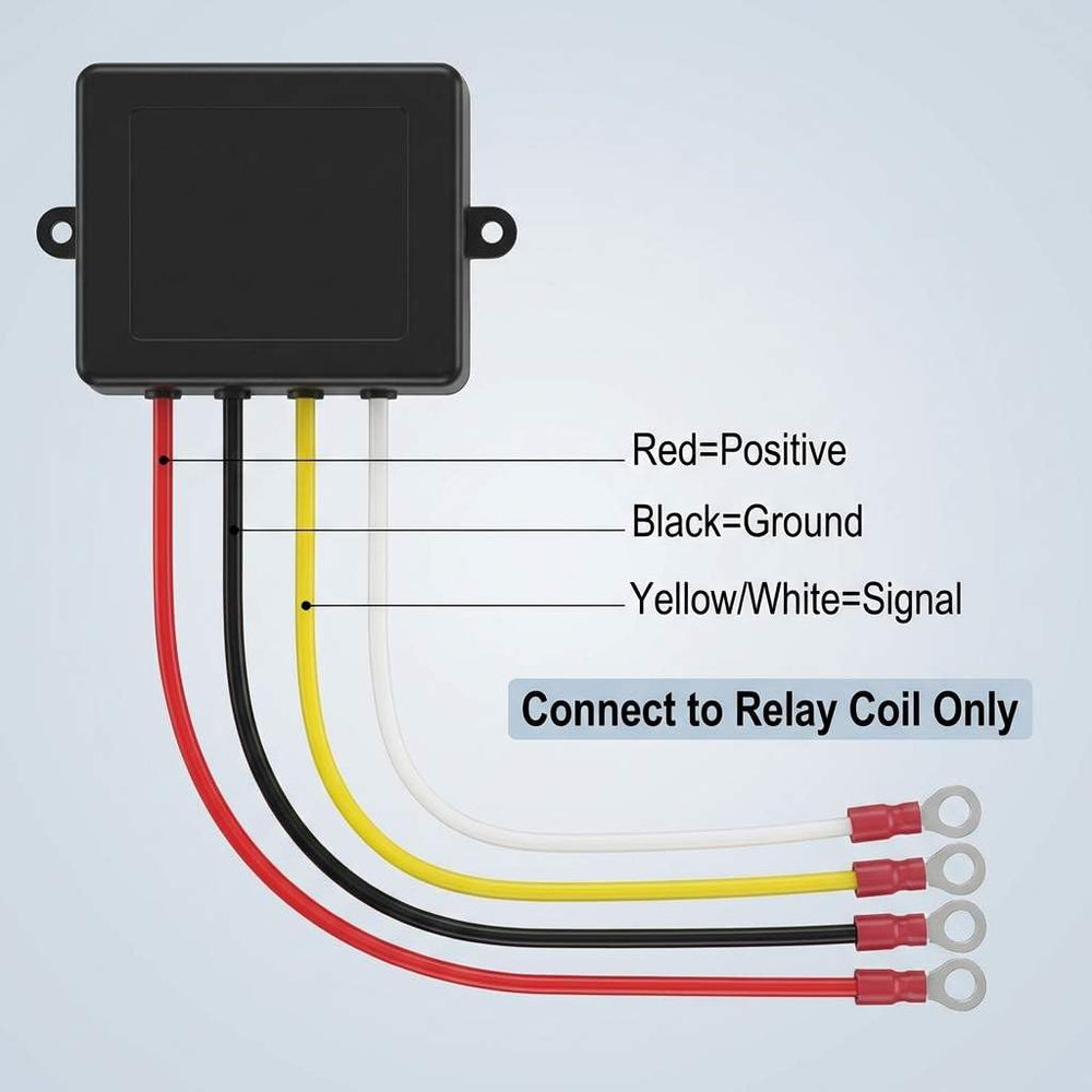 QWORK 5-wire receiver closeup with color-coded wires for easy installation